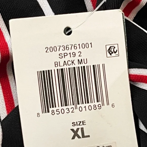 NWT Ralph Lauren Striped Wide-Leg Jumpsuit Black Red White Gold Hardware Size XL - Picture 9 of 10